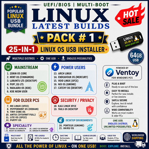 Linux distros master usb - 25,