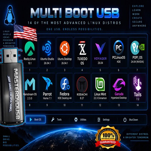 Multi boot linux usb - 14-in-1,