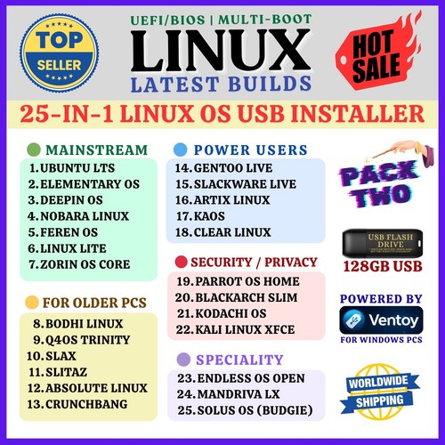 Pack popular linux - 25,