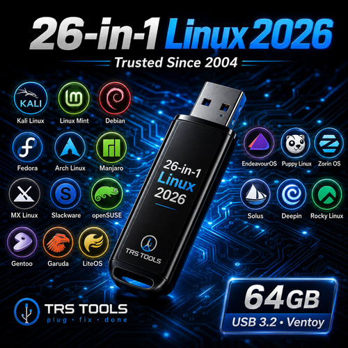 Linux multiboot usb - 26-in-1,